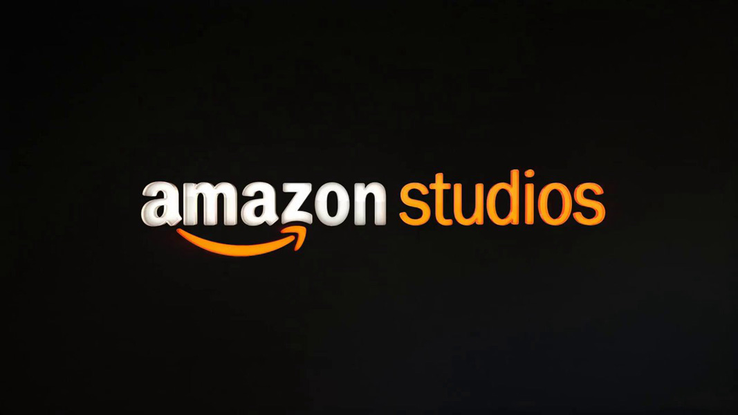 Amazon Studios in white and orange letters appear on a black background.